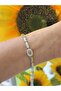 Steel Bracelet Modern Design with Stones Silver Color - 3