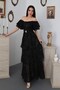 Black Layered Ruffle Dress