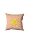 Orange Striped Sun Patterned Pillow, Gift