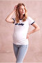Maternity White Cotton Crew Neck Short Sleeve Printed T-Shirt Ophelia - 3