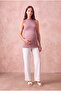 Maternity Dusty Rose Cotton Short Stand Collar Sleeveless Undershirt Cara