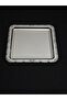 Set of 2 Square Stainless Steel Trays – Decorative Coffee and Tea Serving Tray with Embossed Pattern - 2