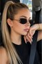 Loanse Uv400 Protection Cat Eye Cutting Glass Black Women's Sunglasses - 3