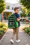 Primary School School Bag Set of 3 Children's Waterproof Imported Fabric Thermal Lunch Bag and Pencil Case Orthopedic Back Support (with Maincraft Figure) - 3