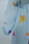 Floral Patterned Long Policoton Dress - Baby Blue - 2