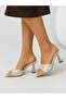 Emax Women's Patent Leather Thin Heeled Slippers Casual and Stylish Open Toe