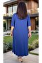 Leopard Printed Pocketed Full Lycra V-Neck Plus Size Cotton Viscose Summer Dress - 7