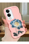 Vivo Y04S Compatible Case Camera Protector Pink Silicone Couple Phone Case Floral Pattern