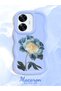 Realme C55 Compatible Case Camera Protector Blue Silicone Couple Phone Case Floral Pattern - 2
