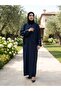 Standard Ferace with Zippered Cuffs and Pockets, with Sequin Detail, Loose Cut, Can Be Weared in Sizes 40-48.