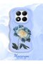 Redmi Note 14 Pro 4g Compatible Case Camera Protector Blue Silicone Couple Phone Case Floral Pattern - 2