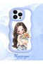 iPhone 13 Pro Compatible Case Camera Protector Blue Silicone Couple Phone Case Girl Pattern - 2