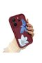 Xiaomi Redmi Note 14 4g Compatible Case Camera Protector Burgundy Silicone Couple Phone Case Floral Pattern - 3
