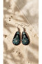 Handmade Bohemian Earrings with Copper Black Blue Motifs - 2