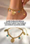 Steel Anklet with Dangle Detail, Natural Stone Anklet Models, Adjustable