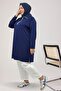 68057 Plus Size Half Zip Modal Tunic - Indigo - 4