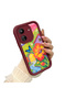 Xiaomi Redmi 13C Compatible Case Camera Protector Claret Red Silicone Couple Phone Case Butterfly Pattern - 3
