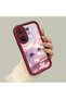 Vivo V60 Compatible Case Camera Protector Claret Red Silicone Couple Phone Case Cat Pattern - 3