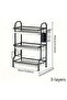 Three Tier Black Dish Drying Rack Large Capacity With Removable Utensil Basket - 3