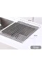 Dish Drying Rack,Roll Up Sink Dish Drainer Rack,Over The Sink Washing Dish Drying Rack,Multipurpose Foldable Sink Rack,Stainless Steel Wire Dish Drying Rack For Kitchen Sink Counter,47*37CM - 4