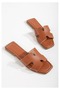 Women's Tan Flat Sole Daily Summer Slippers Rolise