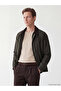 Khaki Velvet Collar Men's Jacket