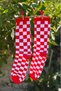 Unisex Red Checkered Patterned Colorful Socks