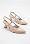 62034 Yanki Soft Comfortable Open Back 6 cm Heel Height Pointed Toe Women's Shoes