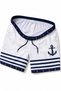 Girl's Premium Swim Shorts with Zipper Pockets and Mesh Lining - White - 3