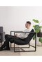 Aidan Sling Accent Chair | Modern Metal Frame Armchair with Plush Shredded Foam Cushion, Upholstered Fabric, Living Room Chair, Black - 4