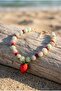 Natural Stone & Enamel Strawberry Pendulum Bracelet - 2