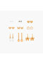 Pack of 9 Gold Tone Embellished Earrings with Pushback Closure