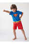 Lcw Kids Blue Printed Boys' Shorts Pajama Set