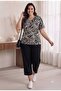 Large size lycra viscose combed comfortable cut capri set