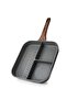 Non-Stick 24 CM Divided Grill Pan for Stove Tops, 3 Section Versatile Breakfast Grilling Pan, PFOA, PFOS Free, Induction Compatible - Dark Grey - 4
