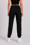 Women's Striped Detailled Elasticized Legs Track Pants Black - 2