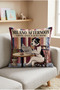 Milano Afternoon Dog Patterned 2-Piece Decorative Throw Pillow Cover Set, Retro Striped Italian Cafe Themed Living Room Decor - 3
