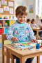 Long Sleeve Wearable 3-8 Years Old Rabbit Pattern Painting Event Activity Kindergarten Nursery Baby Kids Bib Waterproof - 4