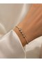 Women's Steel Tarnish-Resistant Four-Leaf Lucky Clover Detailed Stone Waterway Bracelet - 7