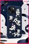 Baby Blue Dalmatian Diary Patterned Velvet Inside Silicone Case for iPhone 15 - 3