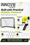Innov8 by Hostfull Folding Soccer Goal Set for Kids, 137 x 91 x 91 cm Portable Football Net with Push-Button Folding Joints, Fiberglass Support Pole, 4 Ground Stakes, Outdoor Play, Age 5+ - 5