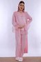 Maternity Pajama Set with Hidden Nursing Feature and Cotton Robe Effortt - Pink - 7