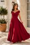 Stylish Posture Women's Boat Neck Double Breasted Long Evening Dress - 4