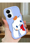 Vivo Y16 Compatible Case Camera Protector Blue Silicone Couple Phone Case Stripe Pattern
