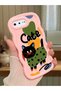 iPhone 8 Plus Compatible Case Camera Protector Pink Silicone Couple Phone Case Cat Pattern