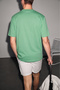 Solo Men's 100% Organic Cotton Thick Textured Comfort Fit Crew Neck Lime T-Shirt - 3