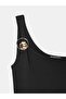 90270 Accessory Detailed Midi Knitwear Dress-Black - 8