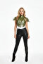 Khaki Leather Punk High Collar Body Jewelry - 3