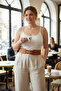 Large Size Tan Women's Belt Genuine Leather Wide Form Double Buckle