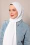 شال جيرسيه أبيض سادة فاخر - 2